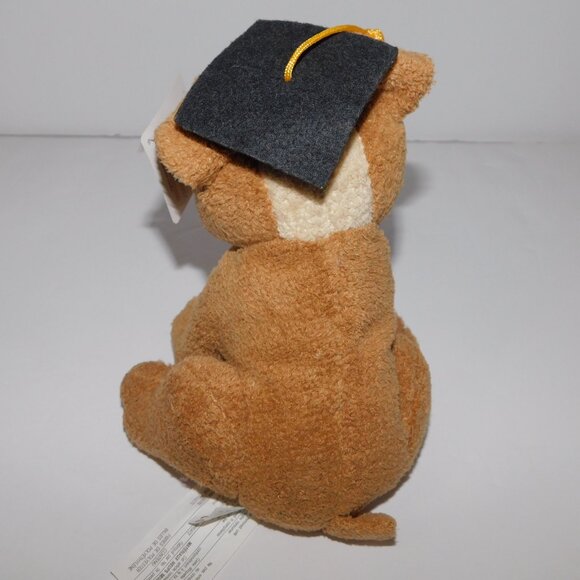 Russ Luv Pets Bullet Bulldog Tan Brown 7" Plush stuffed Graduation Cap Diploma - Picture 4 of 5